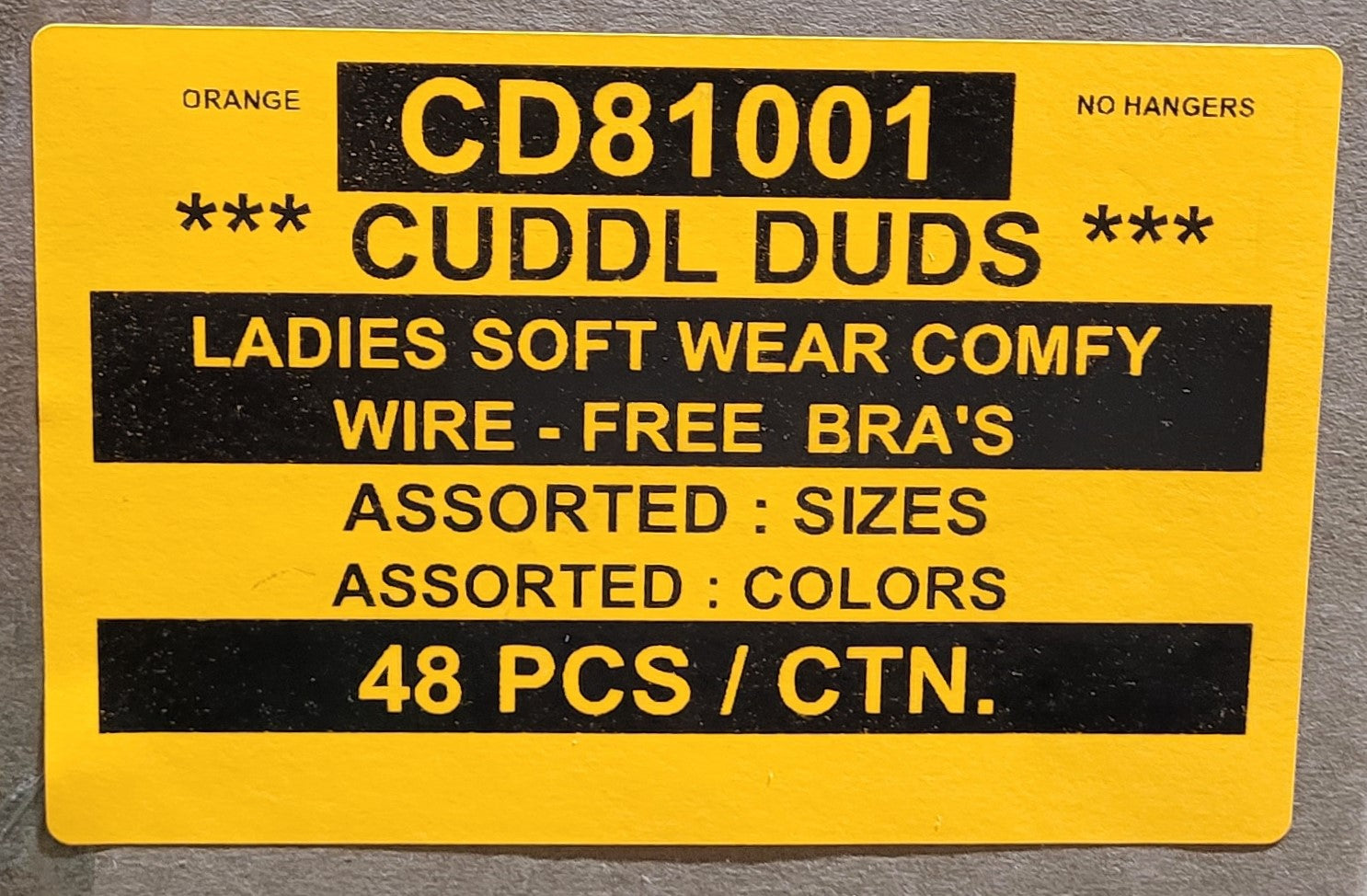 CUDDL DUDS LADIES SOFT WEAR COMFY WIRE-FREE BRAS STYLE CD81001