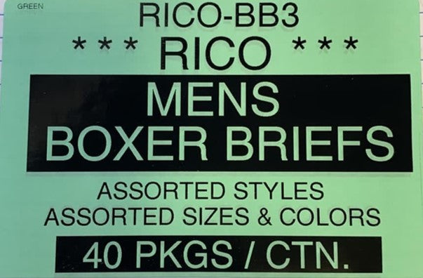 RICO MENS BOXER BRIEFS STYLE RICO-BB3 – Atlantic Wholesale