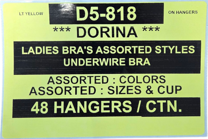 DORINA LADIES UNDERWIRE BRAS STYLE D5-818