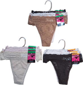 MAIDENFORM LADIES THONG 3 ON A HANGER STYLE MF7-TH-3