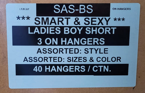 SMART & SEXY LADIES BOY SHORT 3 ON HANGERS STYLE SAS-BS