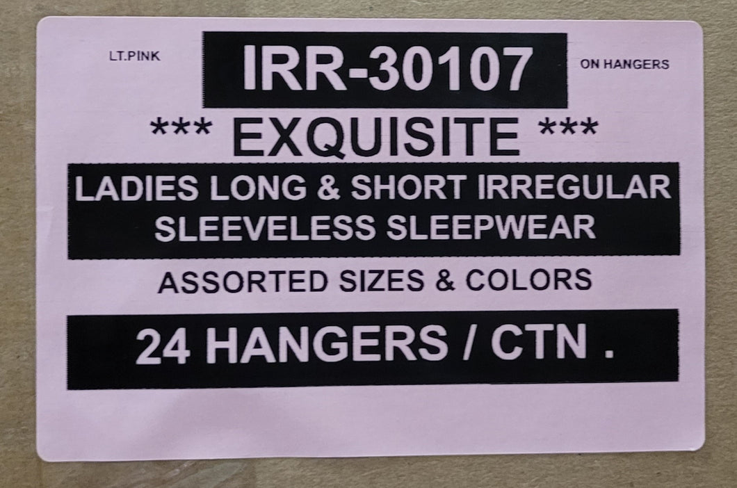 EXQUISITE LADIES LONG & SHORT IRREGULAR SLEEVELESS SLEEPWEAR STYLE IRR-30107