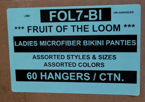 FRUIT OF THE LOOM LADIES MICROFIBER BIKINI PANTIES STYLE FOL7-BI