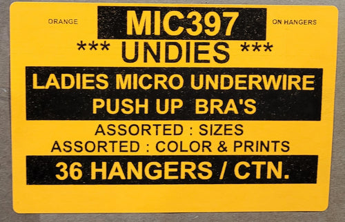 UNDIES LADIES MICRO UNDERWIRE PUSH UP BRAS STYLE MIC397