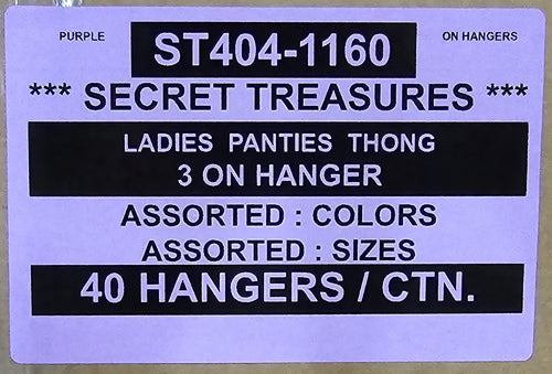 SECRET TREASURES LADIES PANTIES THONG STYLE ST404-1160