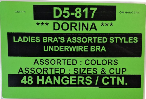 DORINA LADIES UNDERWIRE BRAS STYLE D5-817