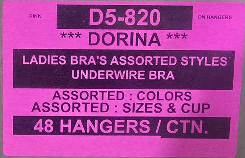 DORINA LADIES UNDERWIRE BRAS STYLE D5-820