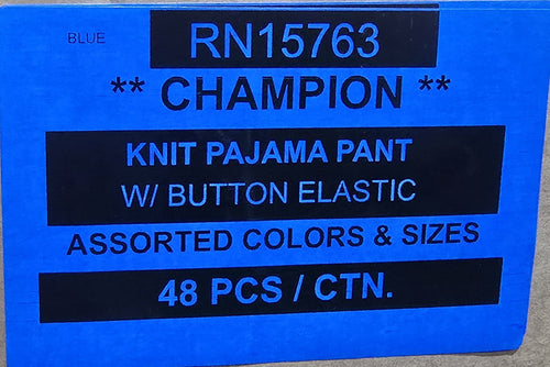 CHAMPION KNIT PAJAMA PANT W/ BUTTON ELASTIC STYLE RN15763