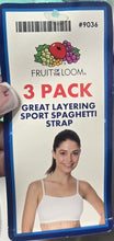 FRUIT OF THE LOOM LADIES SPAGHETTI STRAP COTTON SPORTS BRA STYLE 9036