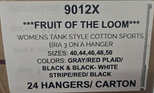 FRUIT OF THE LOOM WOMENS TANK STYLE COTTON SPORTS BRA STYLE 9012X