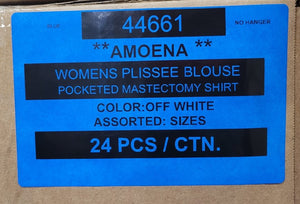 AMOENA WOMEN PLISSEE BLOUSE POCKETED MASTECTOMY STYLE 44661