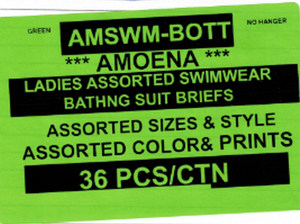 AMOENA LADIES ASSORTED SWIMWEAR BATHING SUIT BRIEFS STYLE AMSWM-BOTT