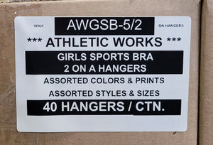 ATHLETIC WORKS GIRLS SPORTS BRA 2 ON A HANGER STYLE AWGSB-5/2