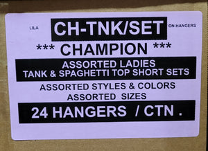 CHAMPION ASSORTED LADIES TANK & SPAGHETTI TOP SHORT SETS STYLE CH-TNK/SET