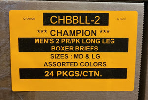 CHAMPION MENS 2PR/PK LONG LEG BOXER BRIEFS STYLE CHBBLL-2