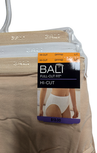 BALI WOMENS FULL CUT FIT HI-CUT PANTIES STYLE DFFF62-3