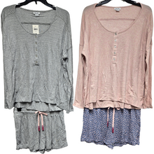 SPLENDID LADIES 2PC L/S HENLEY & SHORT SLEEP SET STYLE D-PJ-127