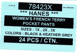 HANES WOMEN'S FRENCH TERRY POCKET PANTS STYLE 78423X