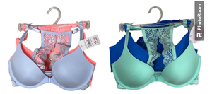 UNDIES LADIES LACE PUSH UP BRA W / FRONT CLOSURE 2 ON HANGERS STYLE LAC200