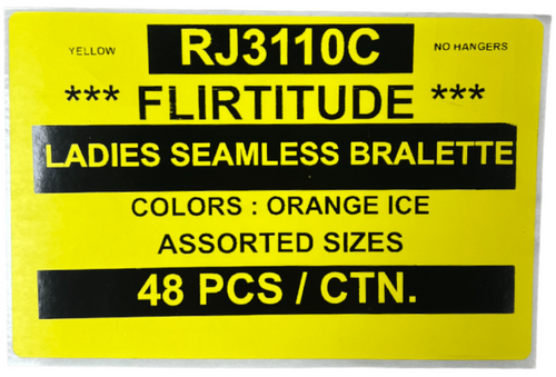 FLIRTITUDE LADIES SEAMLESS BRALETTE STYLE RJ3110C