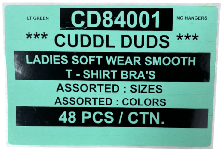 CUDDL DUDS LADIES SOFT WEAR SMOOTH T-SHIRT BRAS STYLE CD84001