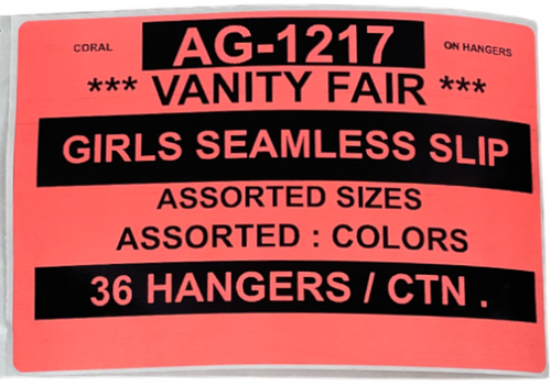 VANITY FAIR GIRLS SEAMLESS SLIP STYLE AG-1217