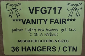 VANITY FAIR PULLOVER LIGHTLY LINED BEGINNER GIRLS BRAS STYLE VFG717