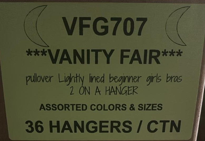 VANITY FAIR PULLOVER LIGHTLY LINED BEGINNER GIRLS BRAS STYLE VFG707