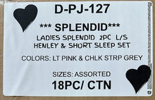 SPLENDID LADIES 2PC L/S HENLEY & SHORT SLEEP SET STYLE D-PJ-127