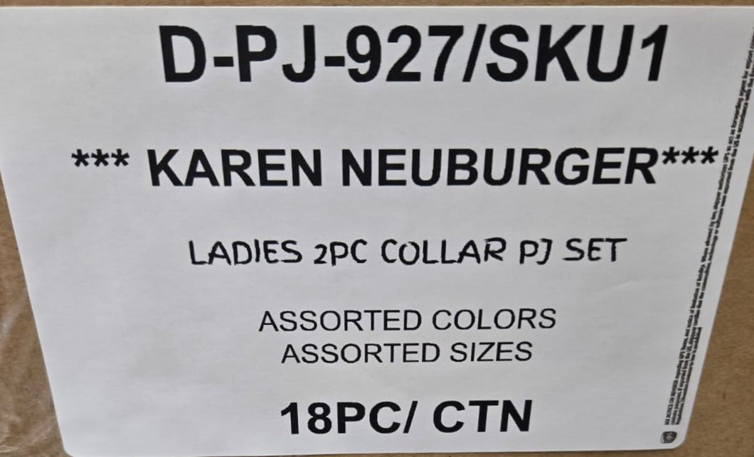 KAREN NEUBURGER LADIES 2PC COLLAR PJ SET STYLE D-PJ-927