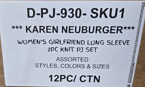 KAREN NEUBURGER WOMEN'S GIRLFRIEND LONG SLEEVE 2PC KNIT PJ SET STYLE D-PJ-930