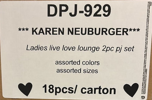 KAREN NEUBURGER LADIES LIVE LOVE LOUNGE 2PC PJ SET STYLE D-PJ-929