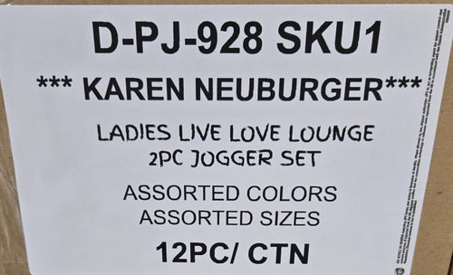 KAREN NEUBURGER LADIES LIVE LOVE LOUNGE 2PC JOGGER SET STYLE D-PJ-928