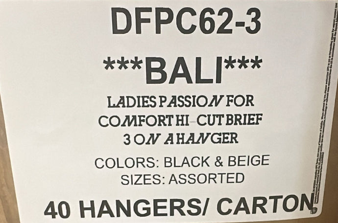 BALI LADIES PASSION FOR COMFORT HI-CUT BRIEF STYLE DFPC62-3