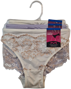 MAIDENFORM LADIES LACE TANGAS 3 ON A HANGER STYLE MF7-TAN-3