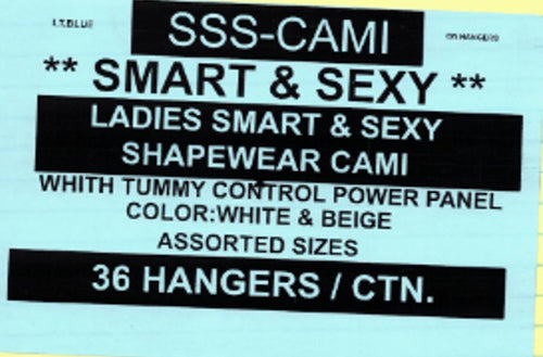 SMART & SEXY LADIES SHAPEWEAR WITH TUMMY CONTROL POWER PANEL CAMI STYLE SSS-CAMI
