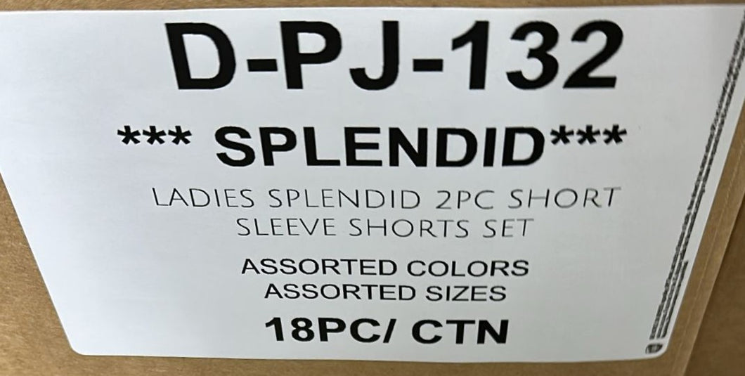 SPLENDID LADIES 2 PC SHORT SLEEVE SHORTS SET STYLE D-PJ-132