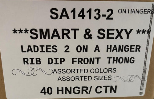 SMART & SEXY LADIES RIB DIP FRONT THONG STYLE SA1413-2