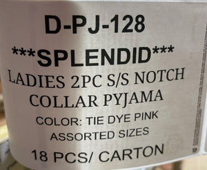 SPLENDID LADIES 2PC S/S NOTCH COLLAR PYJAMA STYLE D-PJ-128