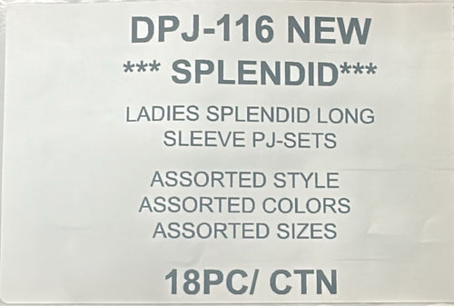 SPLENDID LADIES LONG SLEEVE PJ-SETS STYLE D-PJ-116