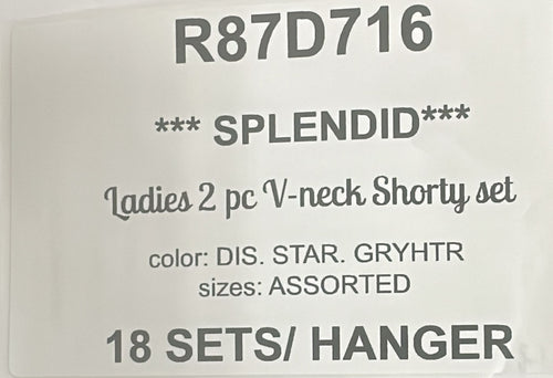 SPLENDID LADIES 2 PC V-NECK SHORTY SET STYLE R87D716