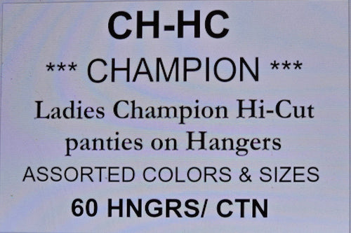 CHAMPION LADIES HI-CUT PANTIES STYLE CH-HC
