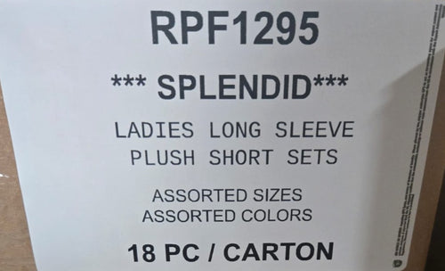SPLENDID LADIES LONG SLEEVE PLUSH SHORT SETS STYLE RPF1295
