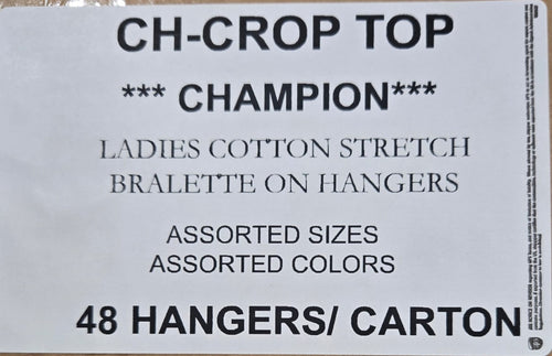 CHAMPION LADIES COTTON STRETCH BRALETTE STYLE CH-CROPTOP