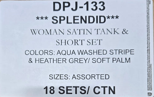 SPLENDID WOMAN SATIN TANK & SHORT SET STYLE D-PJ-133