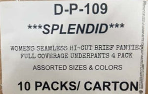 SPLENDID WOMENS SEAMLESS HI-CUT BRIEF PANTIES FULL COVERAGE UNDERPANTS 4 PACK STYLE D-P-109