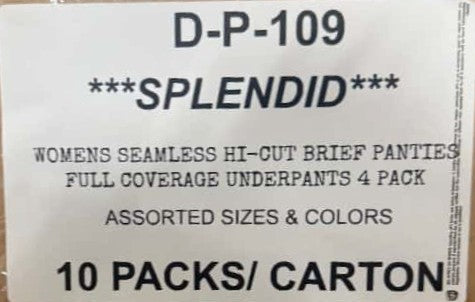 SPLENDID WOMENS SEAMLESS HI-CUT BRIEF PANTIES FULL COVERAGE UNDERPANTS 4 PACK STYLE D-P-109