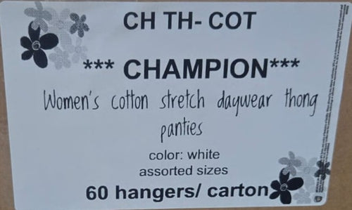 CHAMPION WOMEN'S COTTON STRETCH DAYWEAR THONG PANTIES STYLE CH TH-COT
