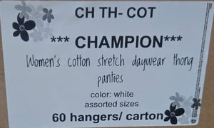 CHAMPION WOMEN'S COTTON STRETCH DAYWEAR THONG PANTIES STYLE CH TH-COT