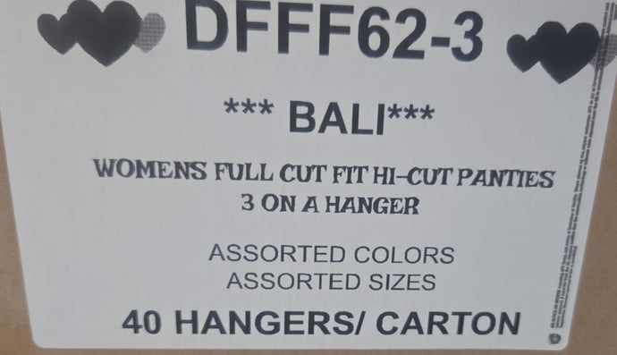 BALI WOMENS FULL CUT FIT HI-CUT PANTIES STYLE DFFF62-3